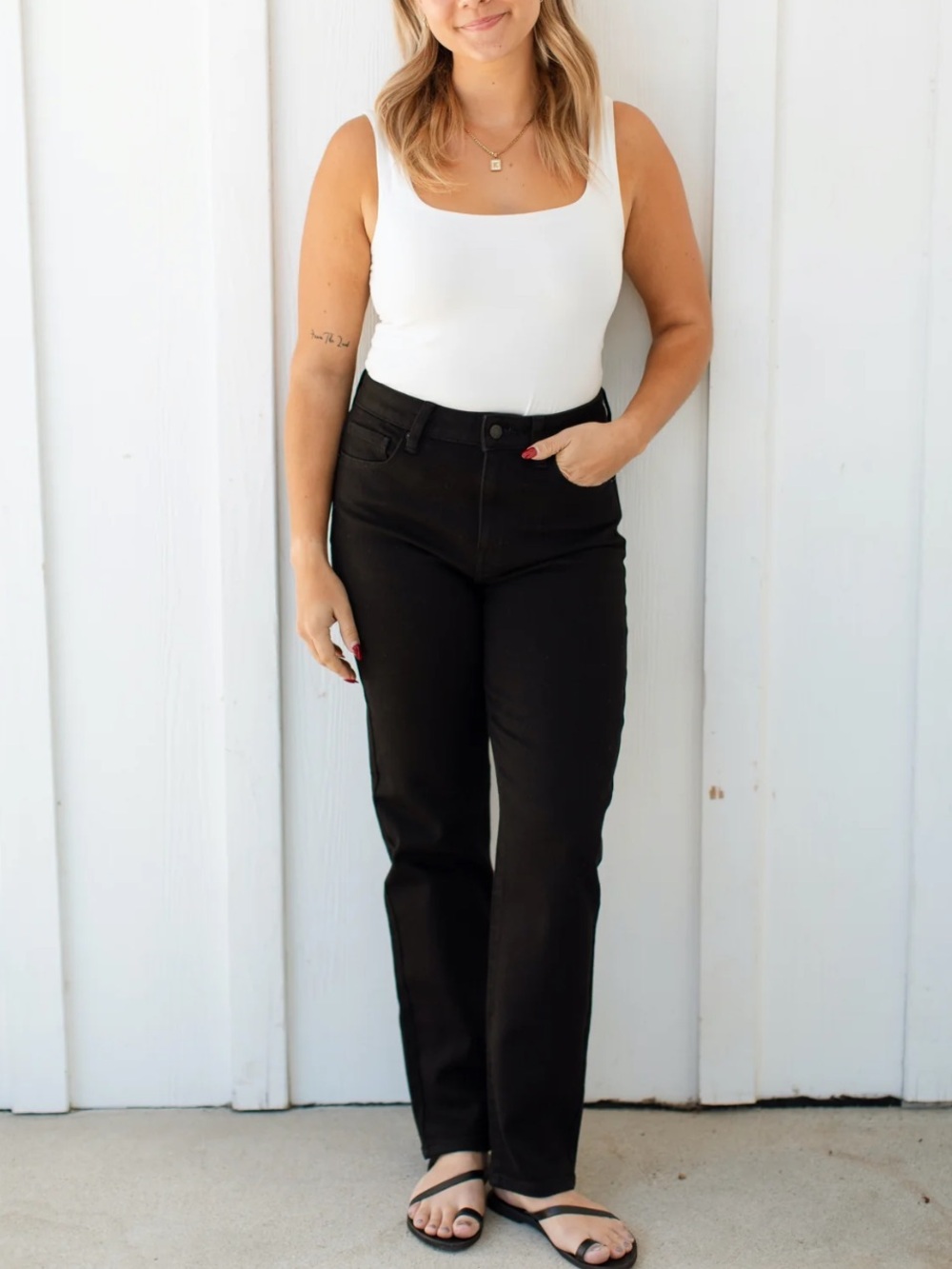 Carly Jean LA “Chrissy” Black Classic High Rise Straight